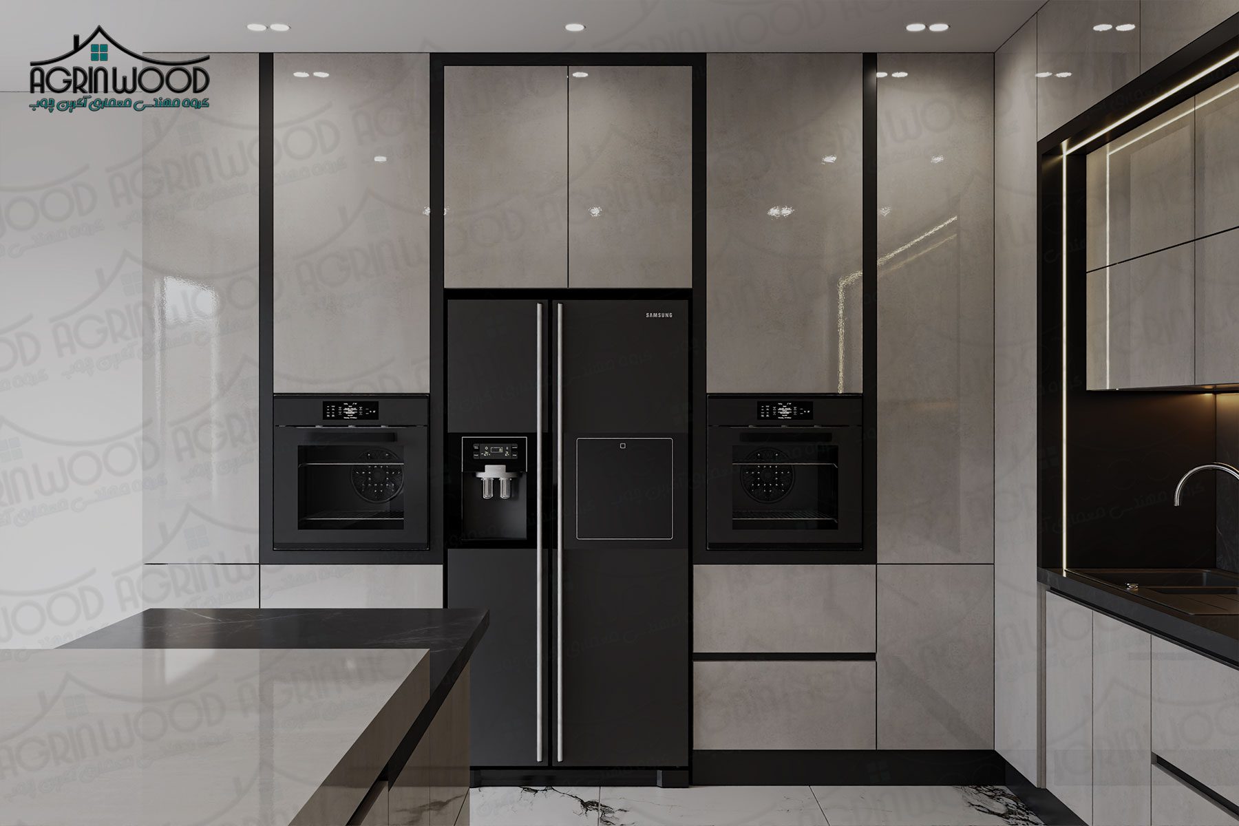 کابینت طرحدار سفید