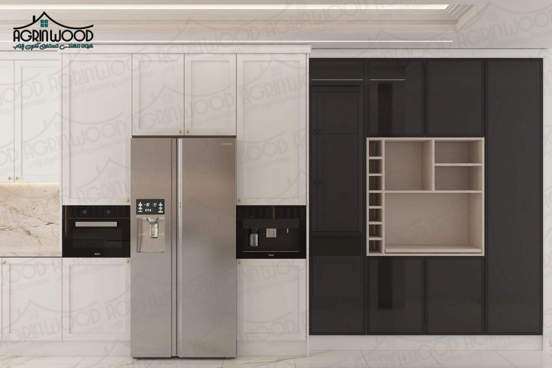 کابینت دو رنگ ترندی خلاقانه در آشپزخانه کابینت دو رنگ ترندی خلاقانه در آشپزخانه