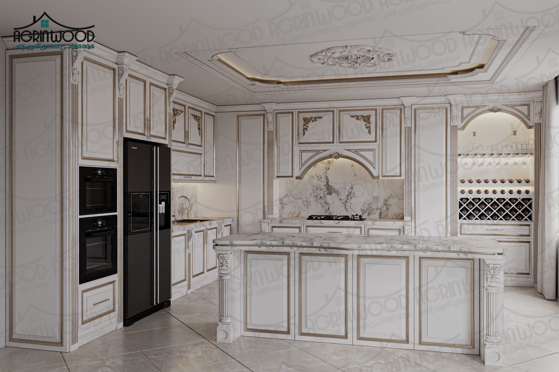 کابینت سفید ممبران با ام دی اف