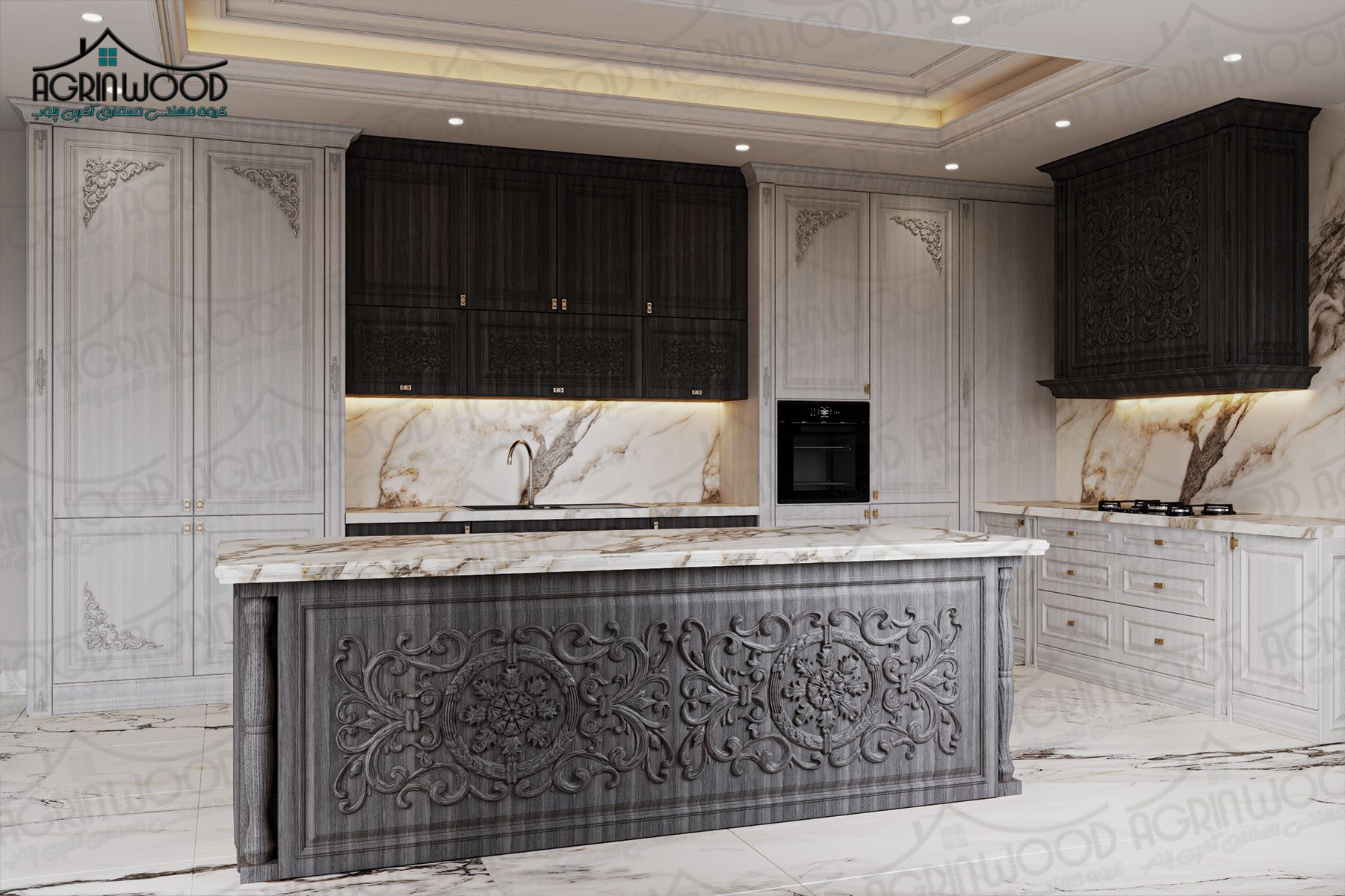 کابینت روکش چوب و ممبران