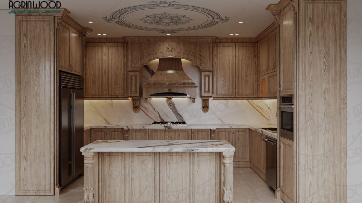 کابینت طرحدار روکش چوب