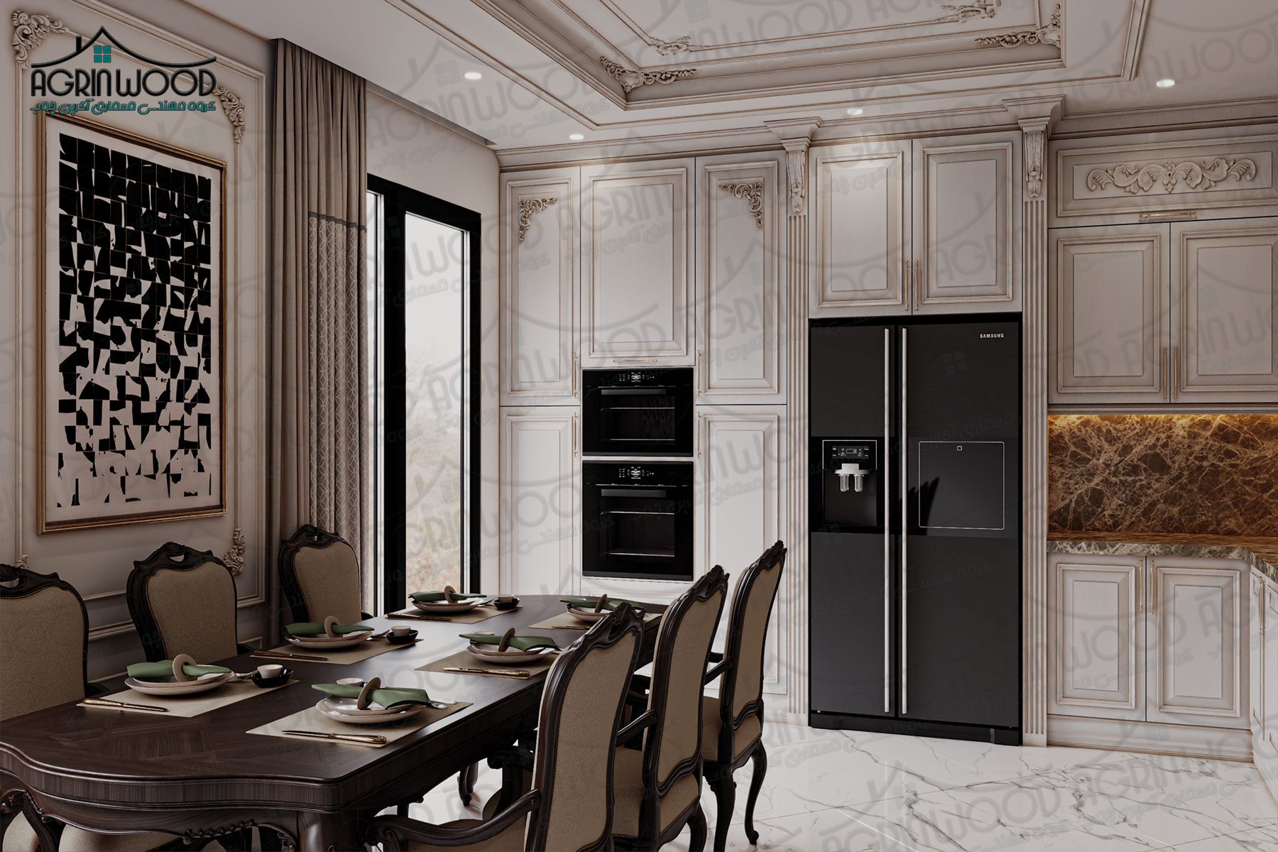 کابینت سفید ممبران با ام دی اف