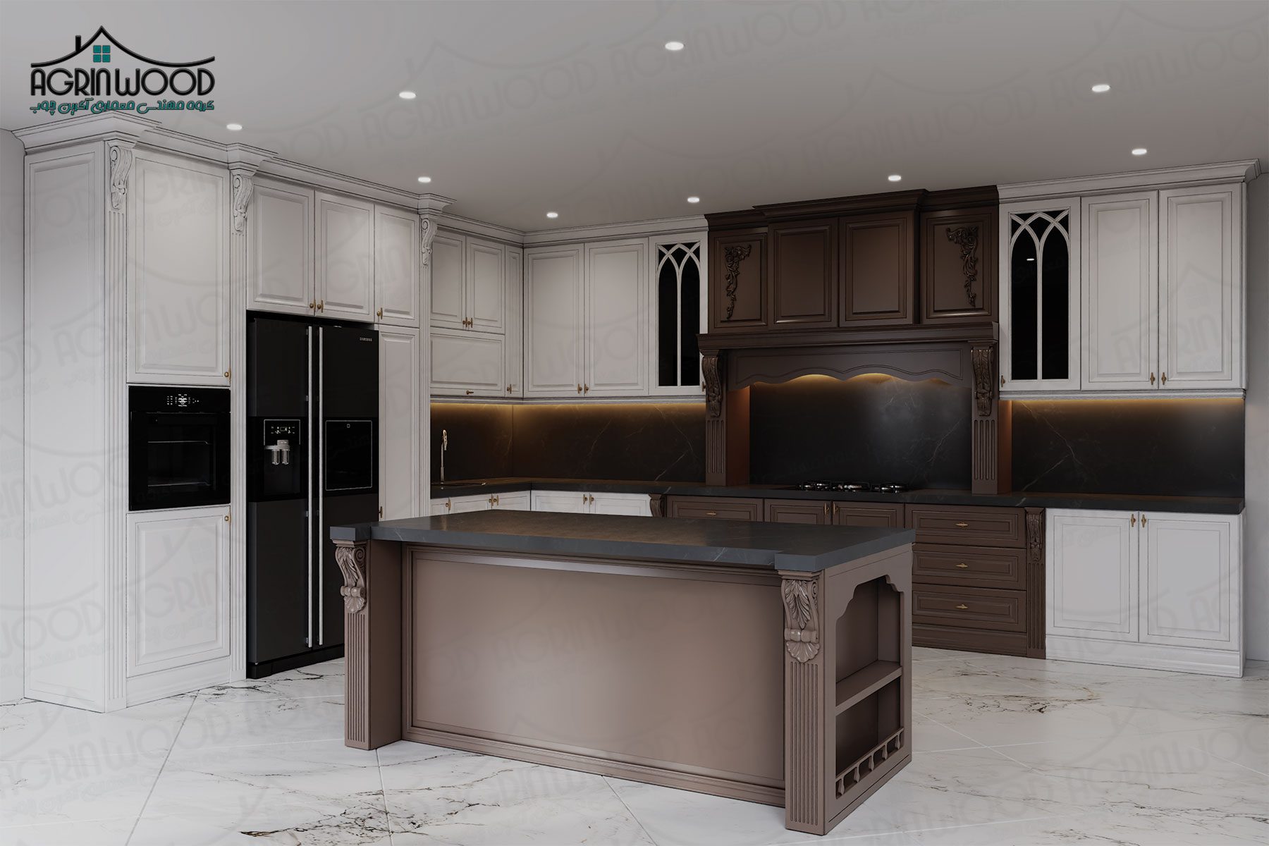 کابینت کلاسیک روکش وکیوم یا رنگ کابینت کلاسیک روکش وکیوم یا رنگ