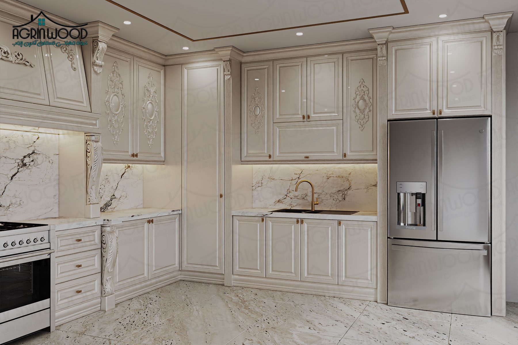 کابینت کلاسیک روکش وکیوم یا رنگ کابینت کلاسیک روکش وکیوم یا رنگ