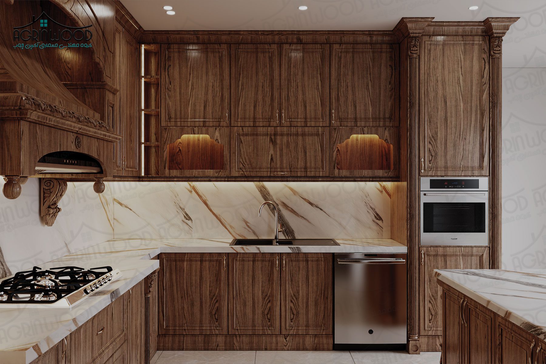 کابینت طرحدار روکش چوب کابینت طرحدار روکش چوب
