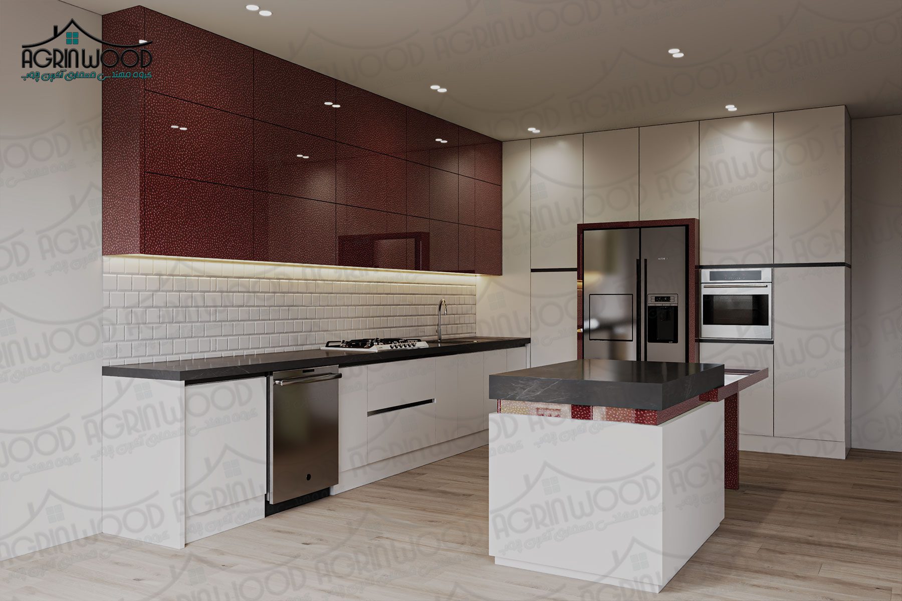 ترکیب ممبران و های گلاس در طراحی آشپزخانه