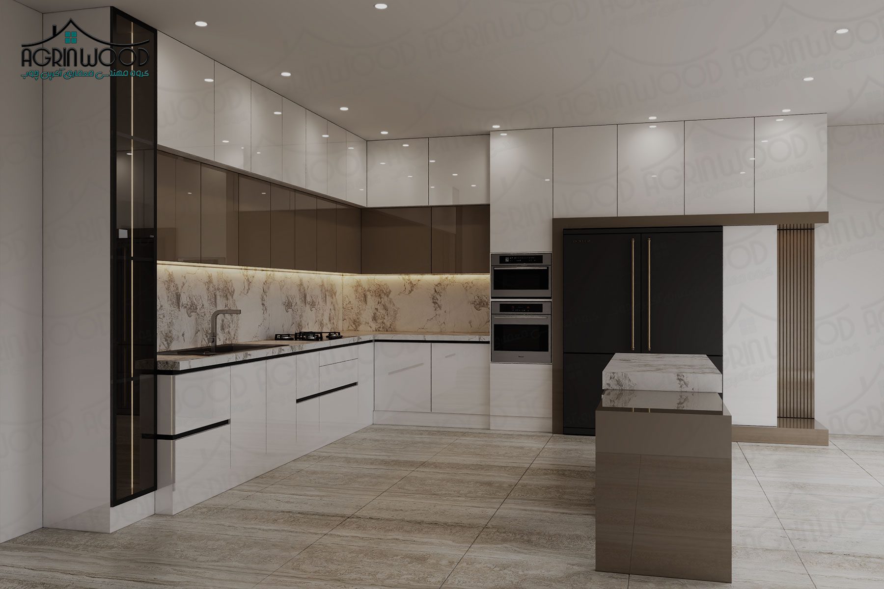 مدل مدرن کابینت پلی گلاس