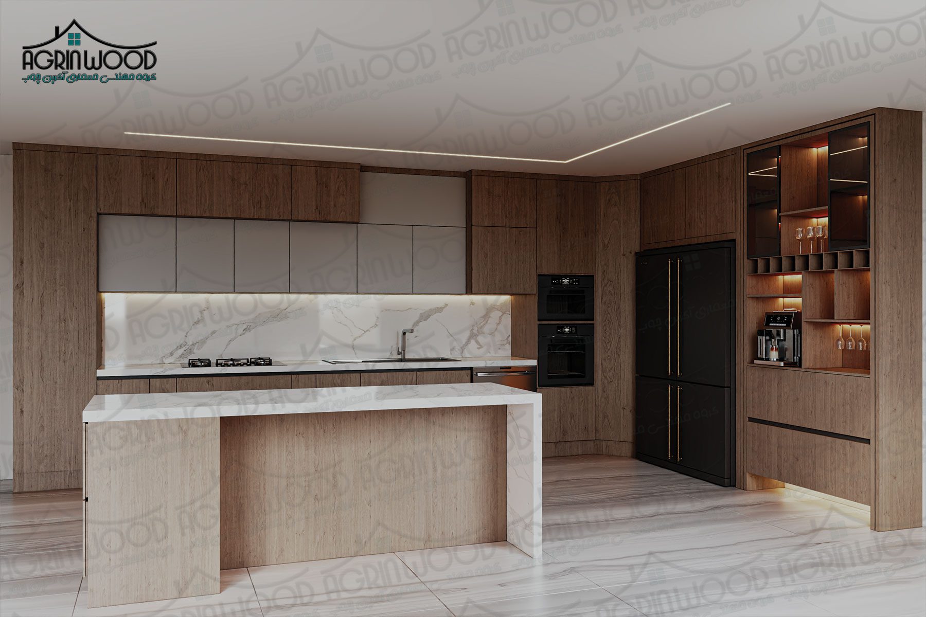 طرح جدید کابینت چوبی