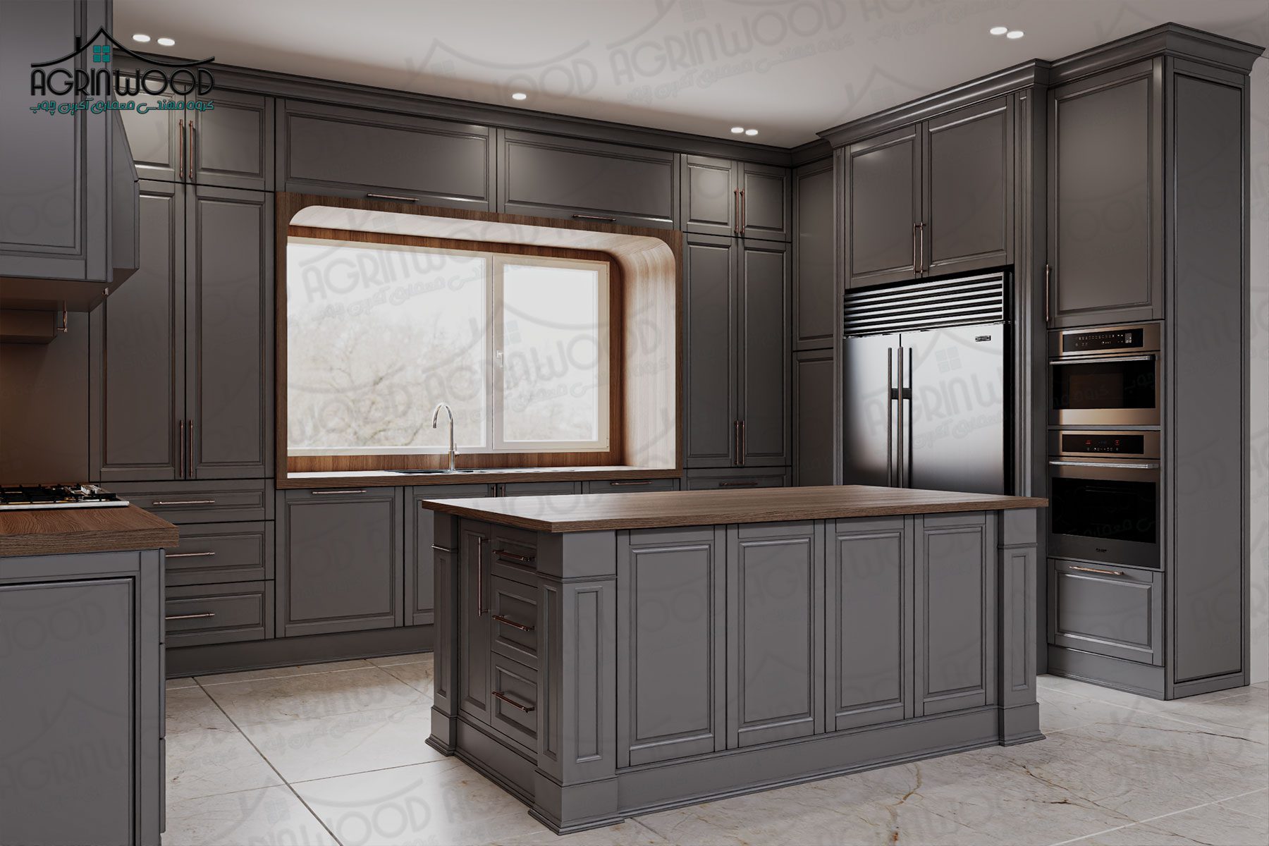 ترکیب کابینت چوبی با نئوکلاسیک