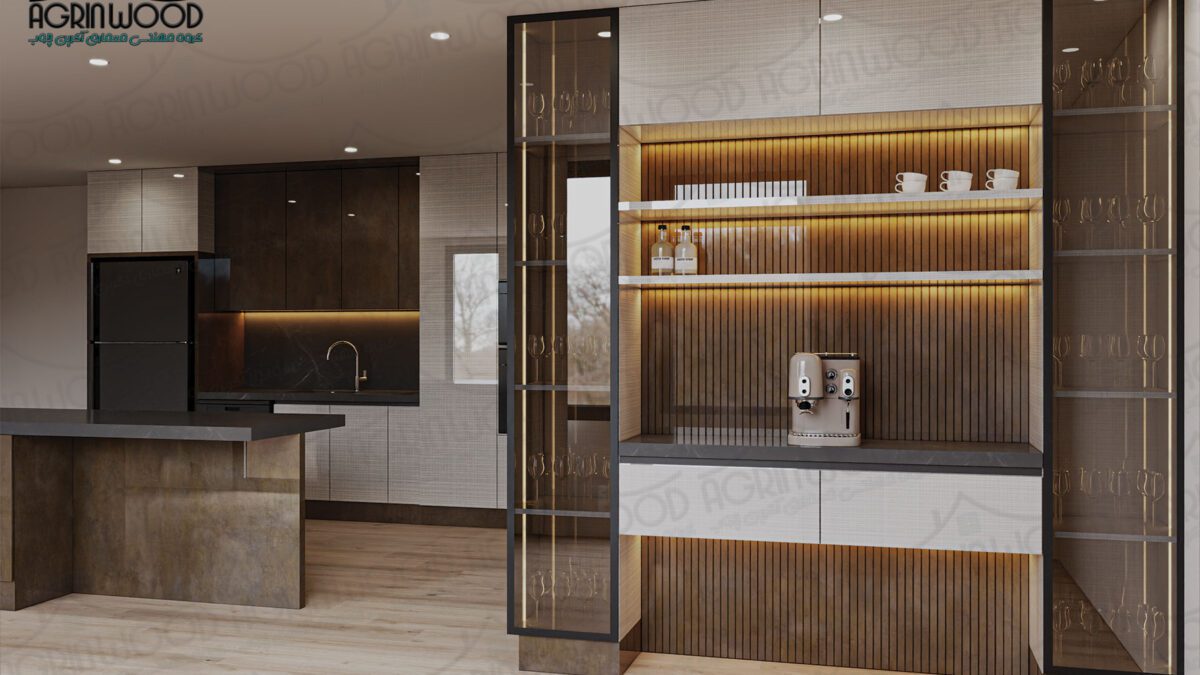 مدل مدرن کابینت دو رنگ