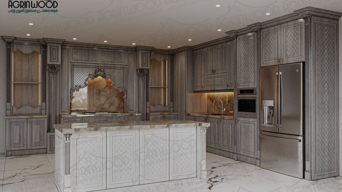 مدل کابینت طرحدار چوبی