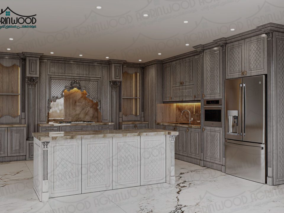 مدل کابینت طرحدار چوبی