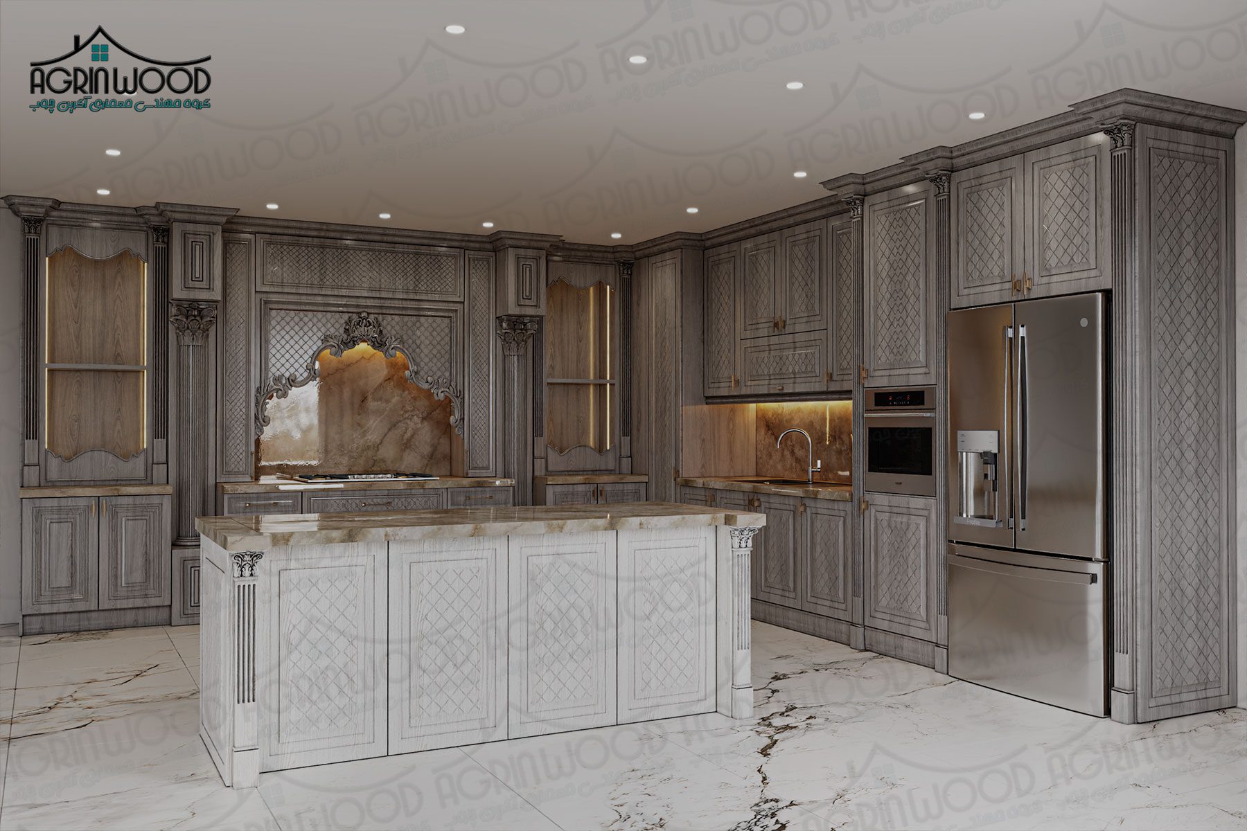 مدل کابینت طرحدار چوبی