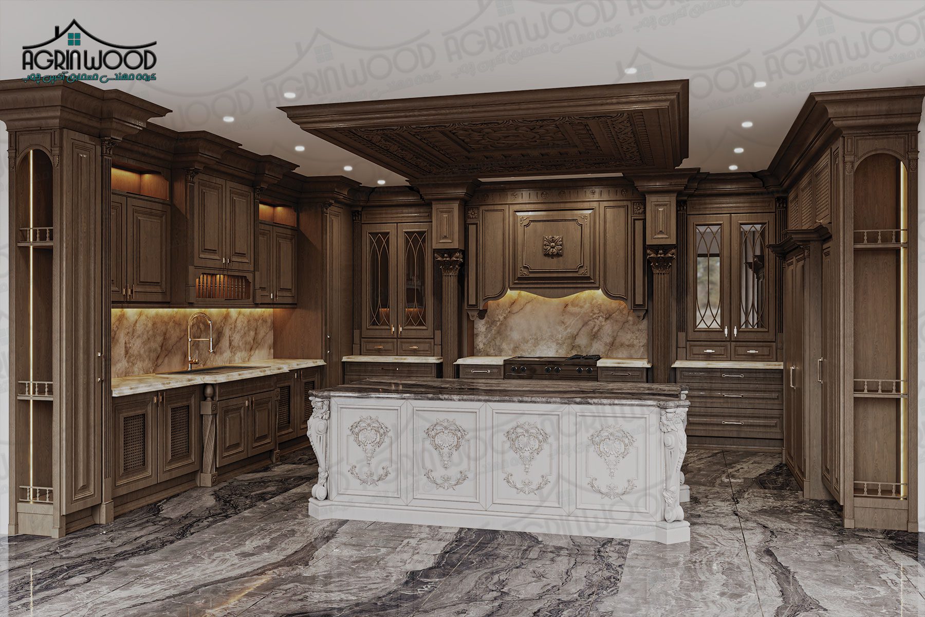 طرح جدید کابینت چوبی