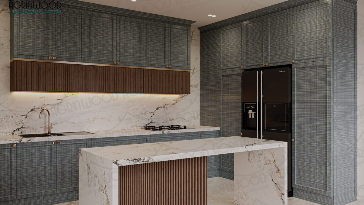 کابینت طرحدار دو رنگ