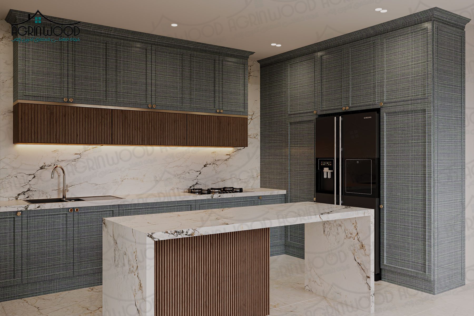 کابینت طرحدار دو رنگ