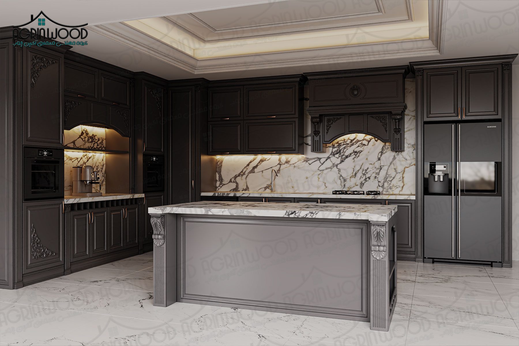 کابینت طرحدار با روکش ممبران