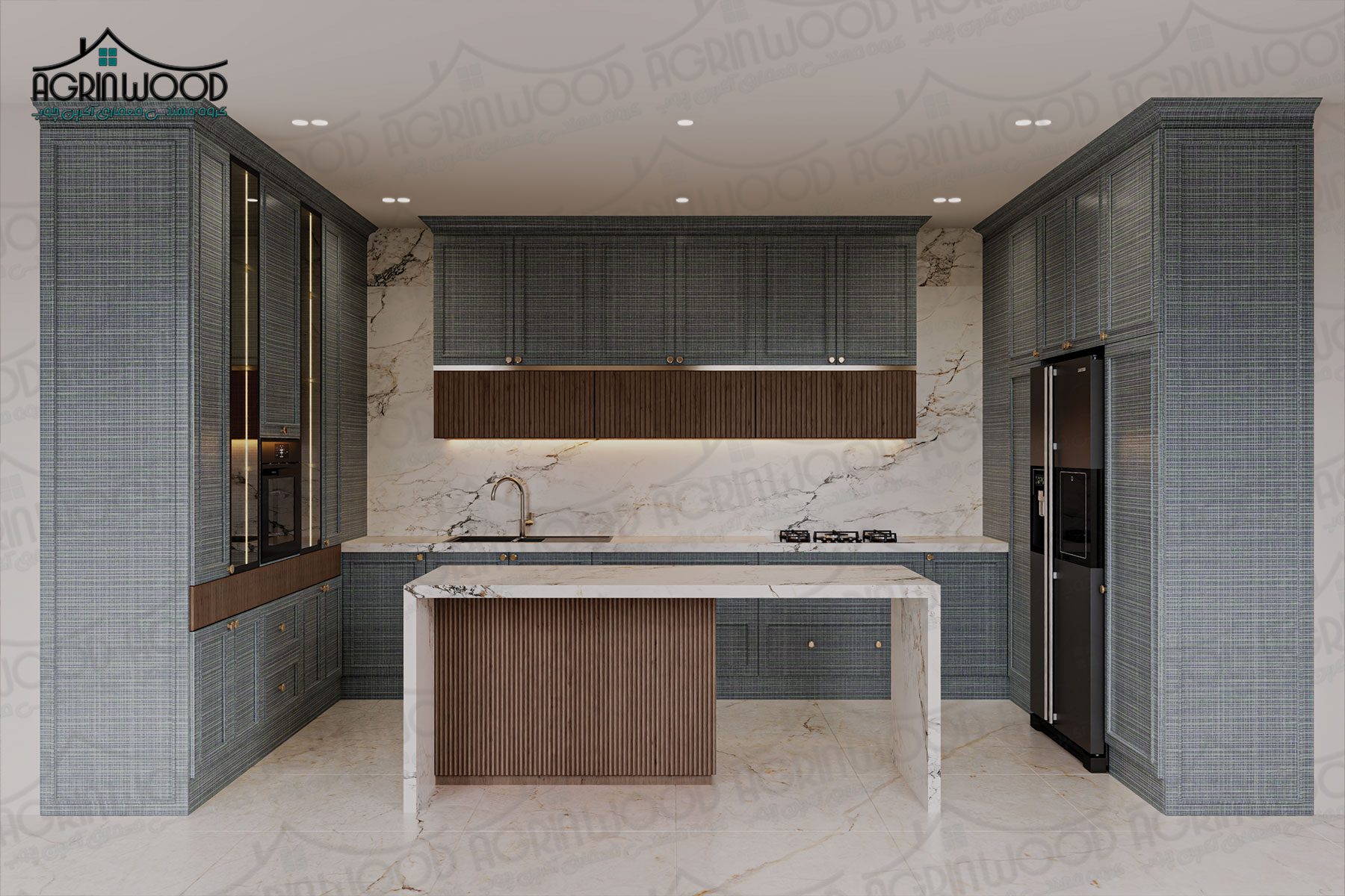 کابینت چوبی دو رنگ