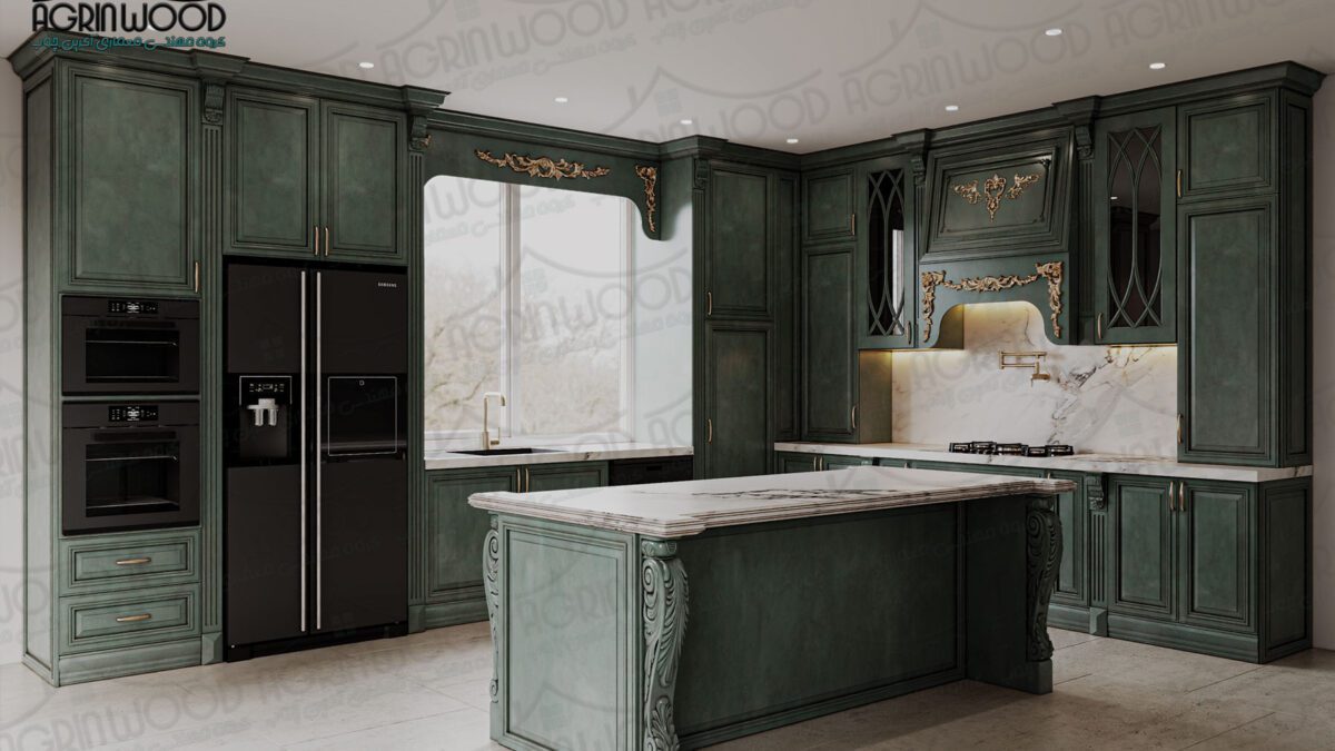 کابینت چوبی با پتینه کاری