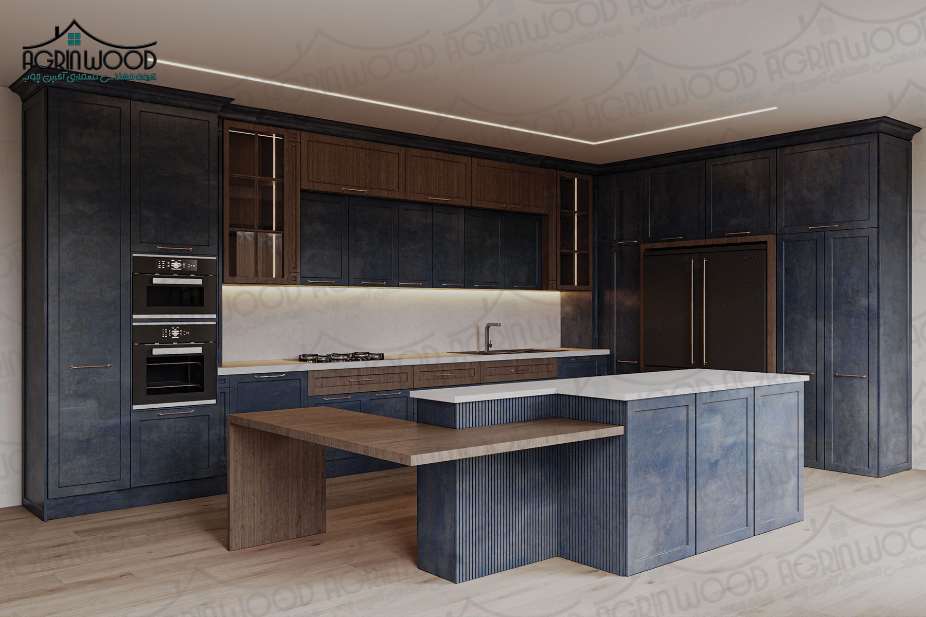 کابینت دو رنگ چوبی