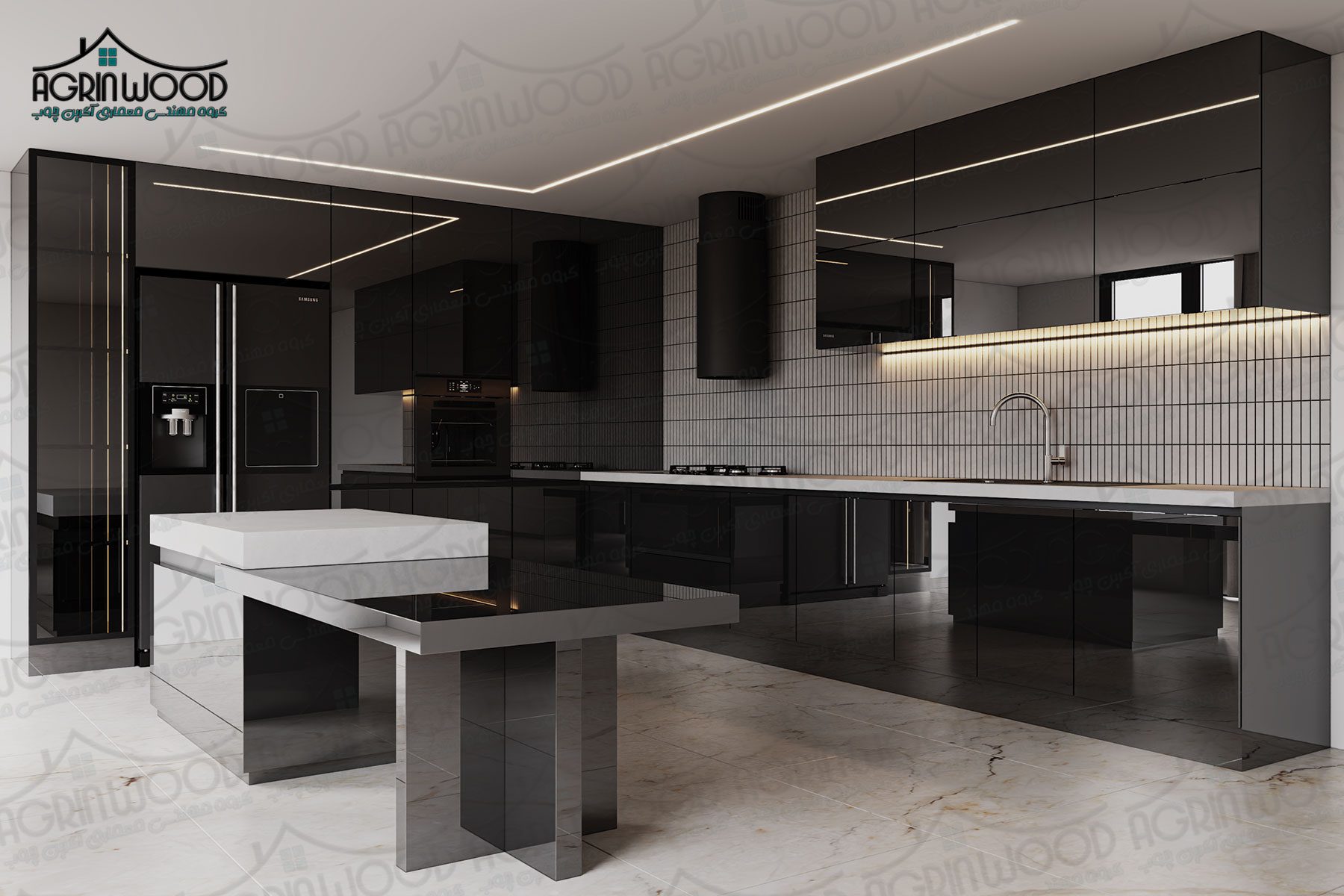 مدل مدرن کابینت پلی گلاس