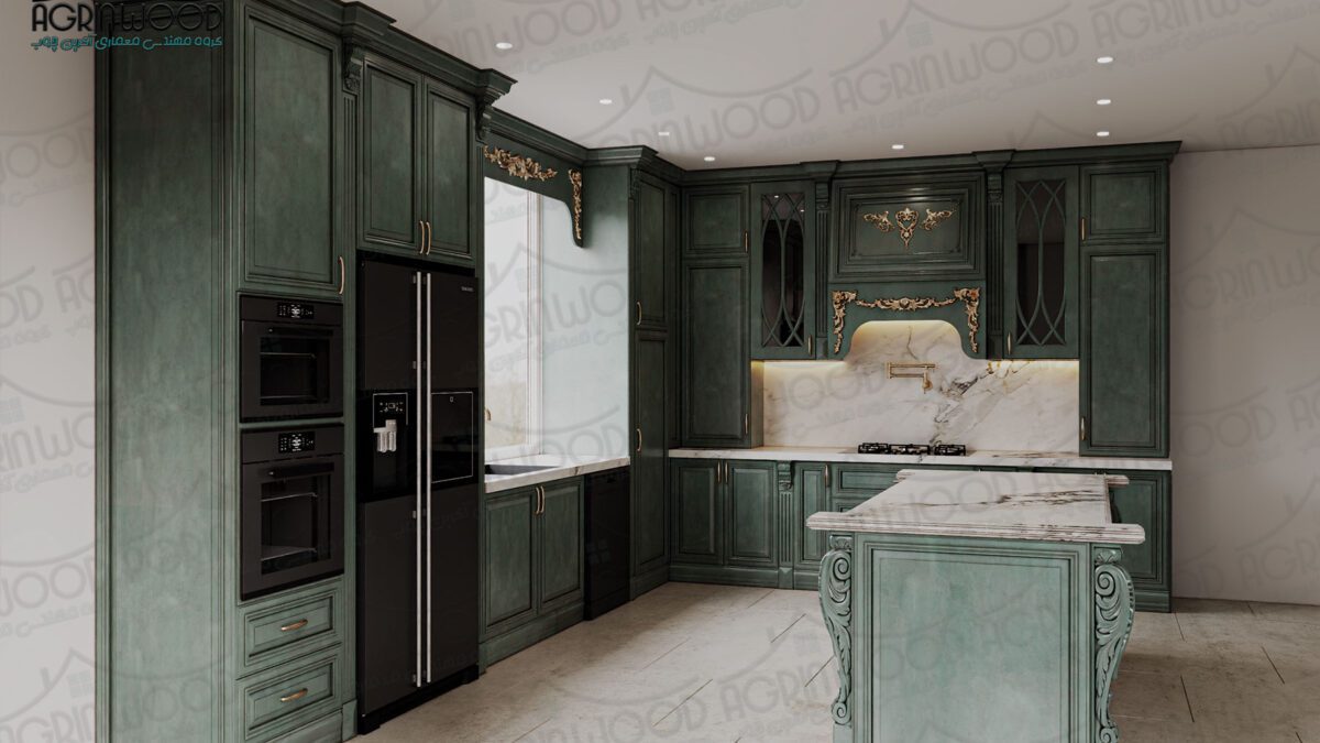 کابینت طرحدار چوبی