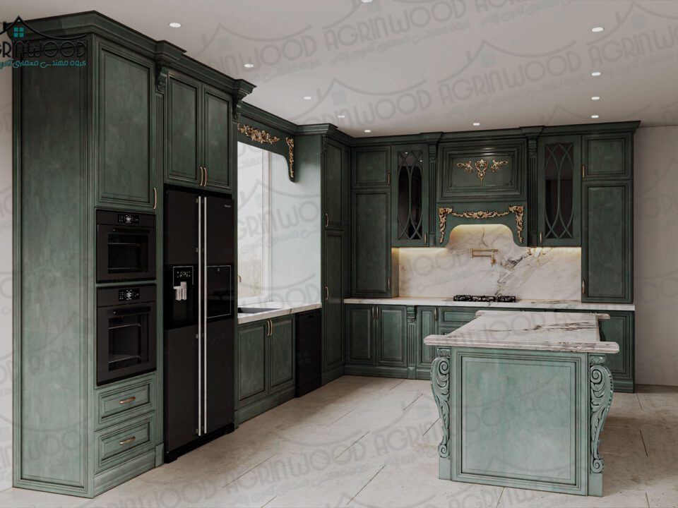 کابینت طرحدار چوبی