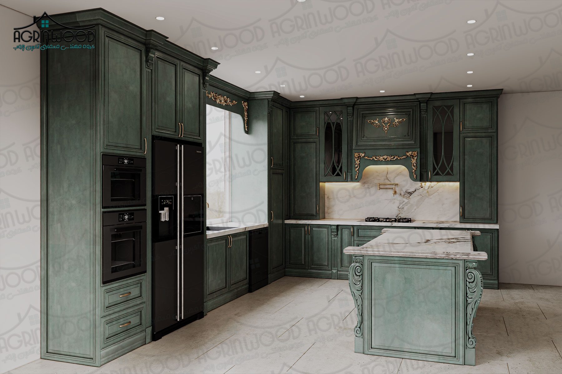 کابینت طرحدار چوبی