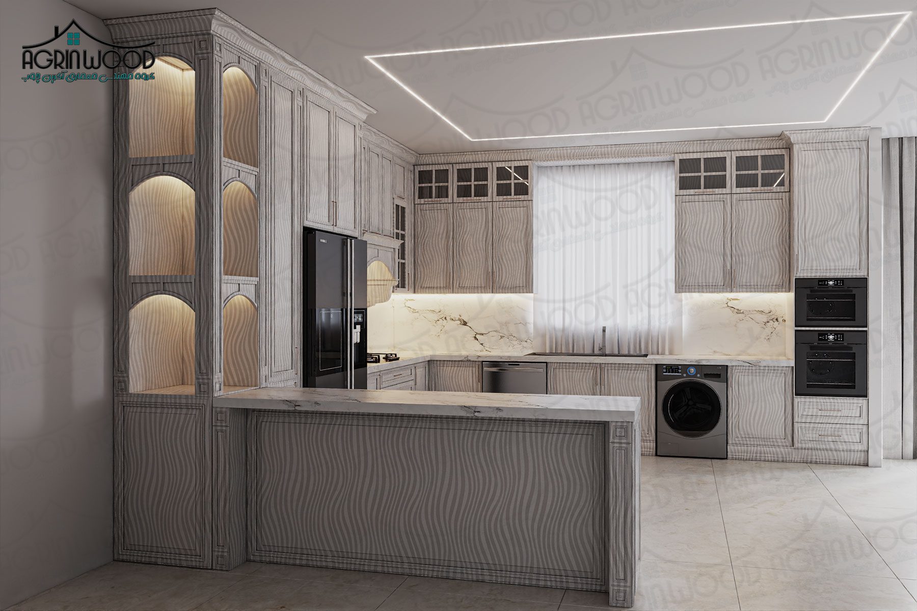 کابینت طرحدار ترکیبی