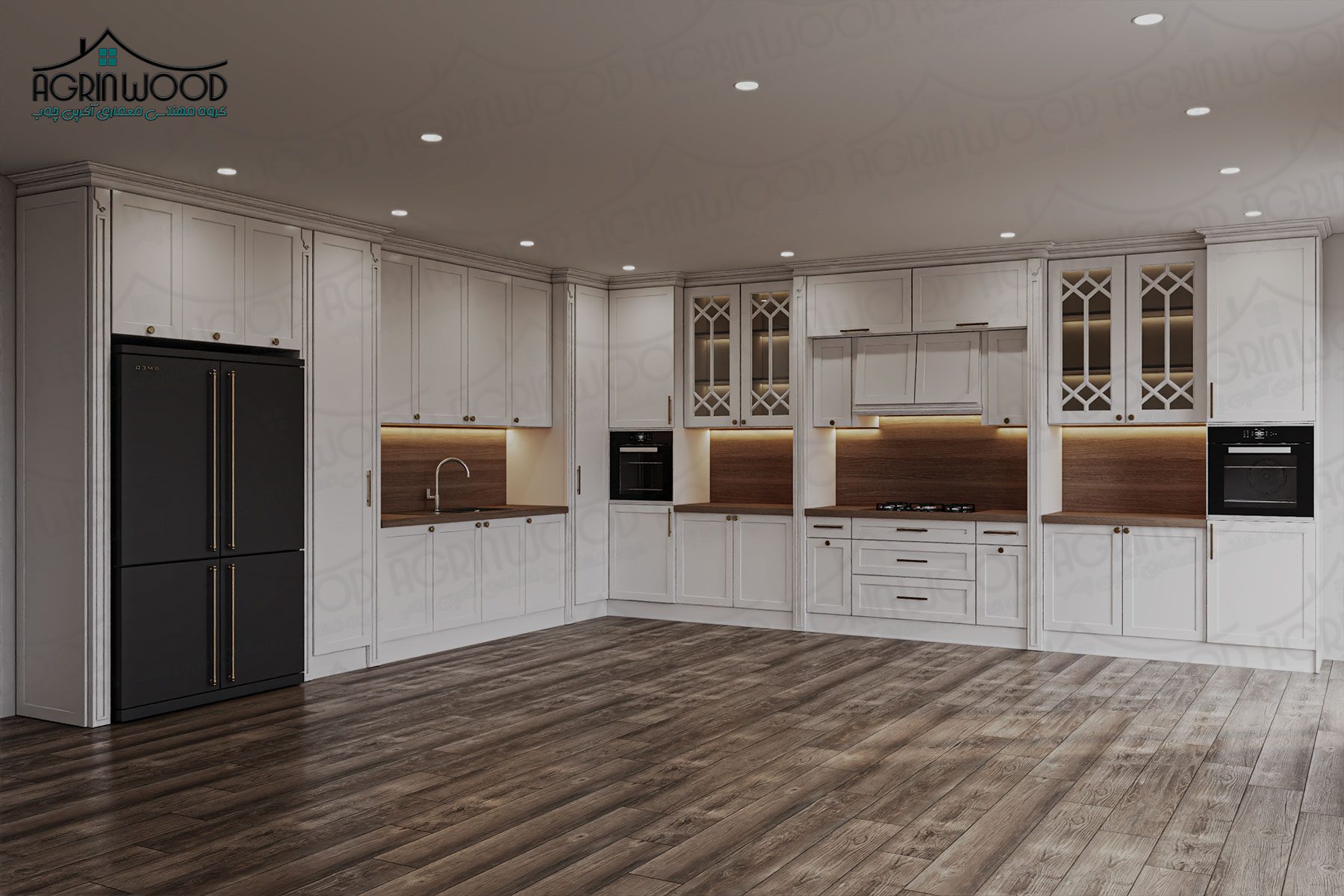 ترکیب کابینت چوبی با نئوکلاسیک