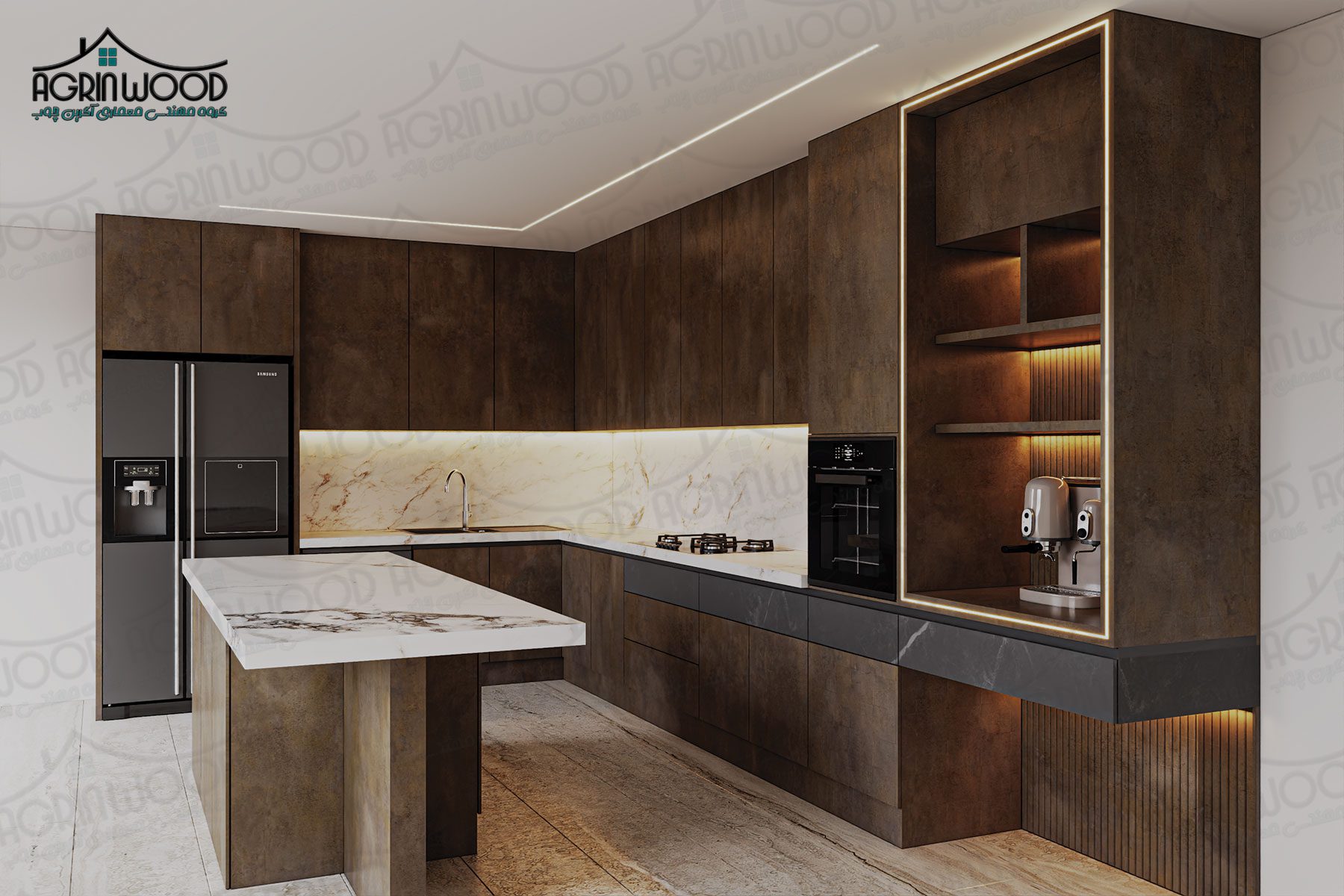 مدل مدرن کابینت دو رنگ مدل مدرن کابینت دو رنگ