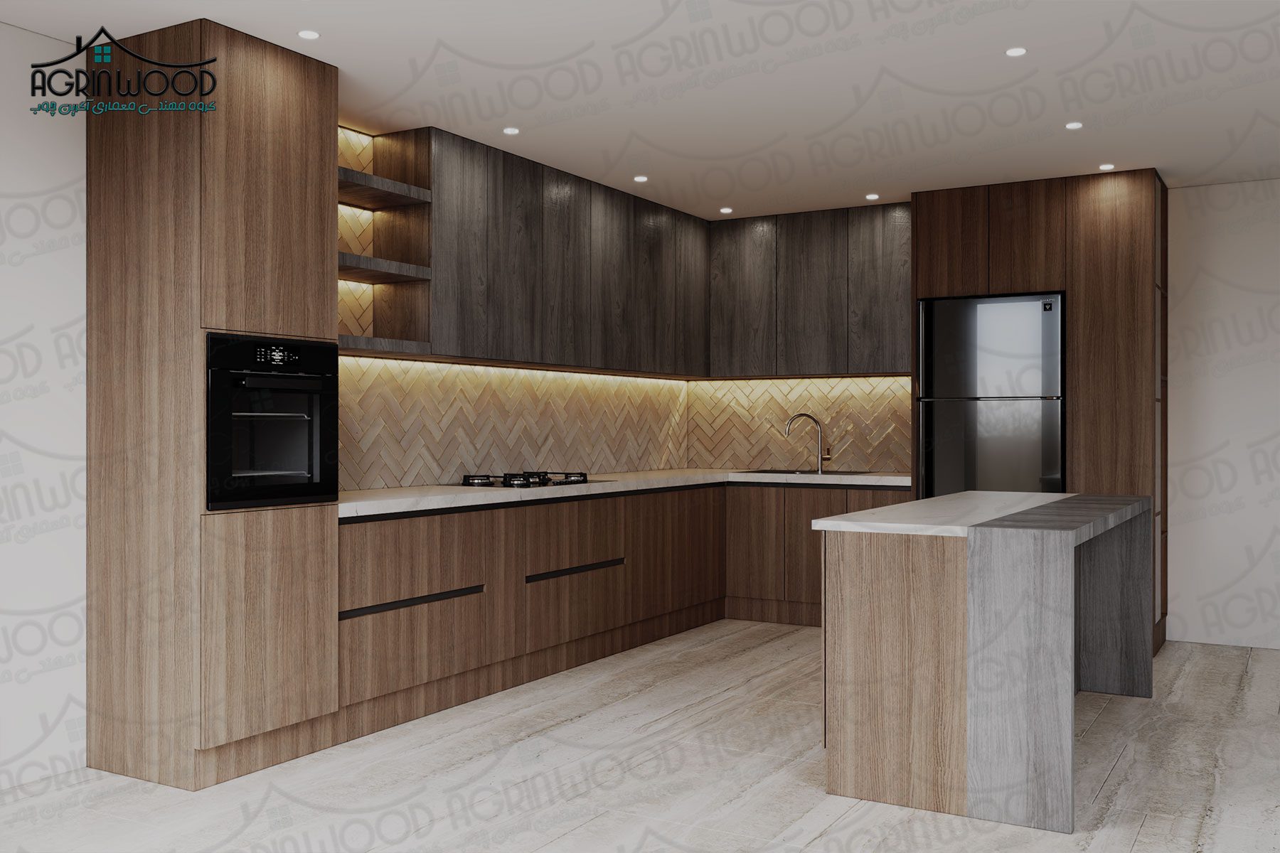 کابینت طرحدار چوبی