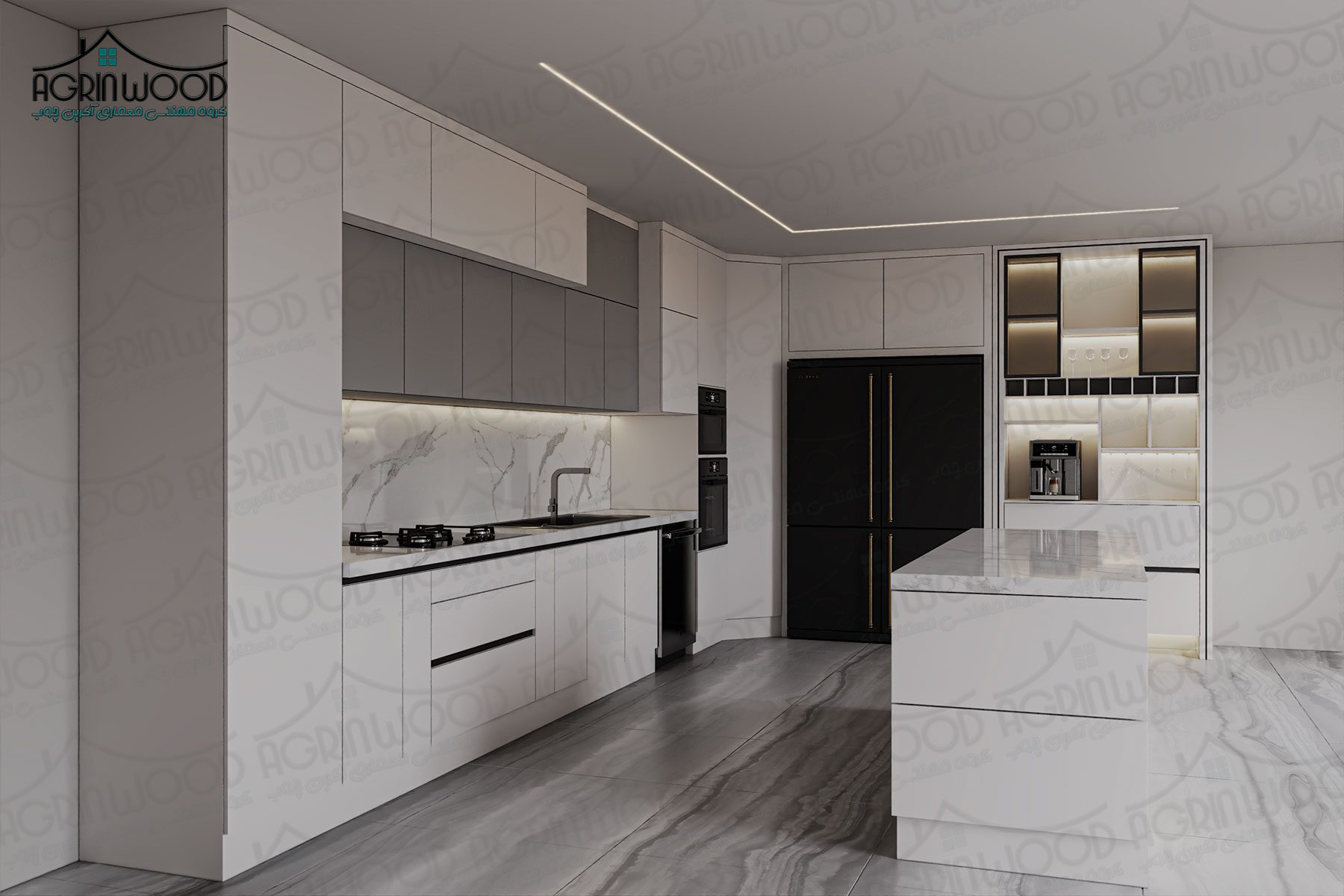 مدل مدرن کابینت دو رنگ مدل مدرن کابینت دو رنگ