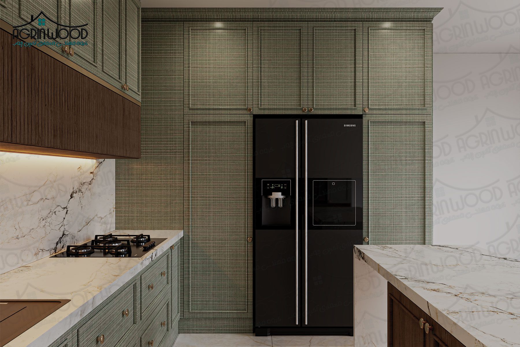 کابینت چوبی دو رنگ