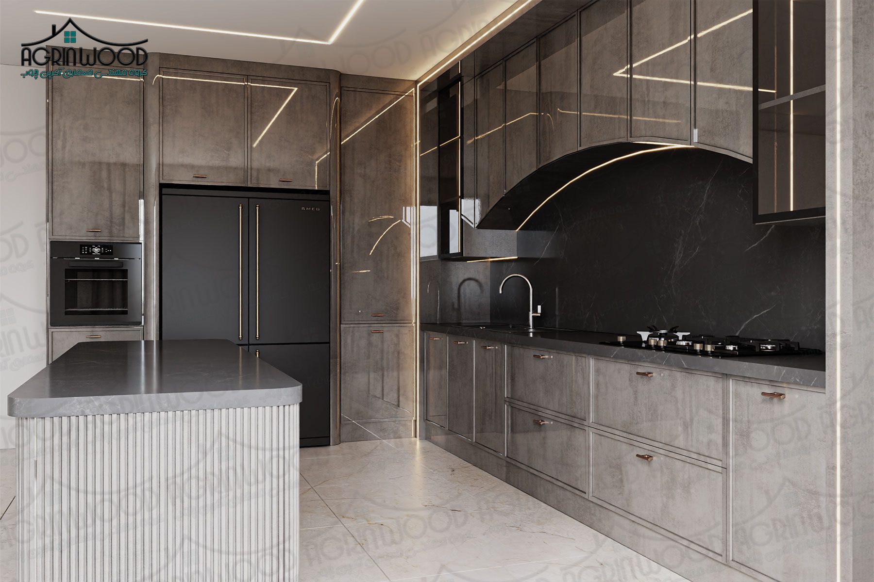 کابینت چوبی با پتینه کاری