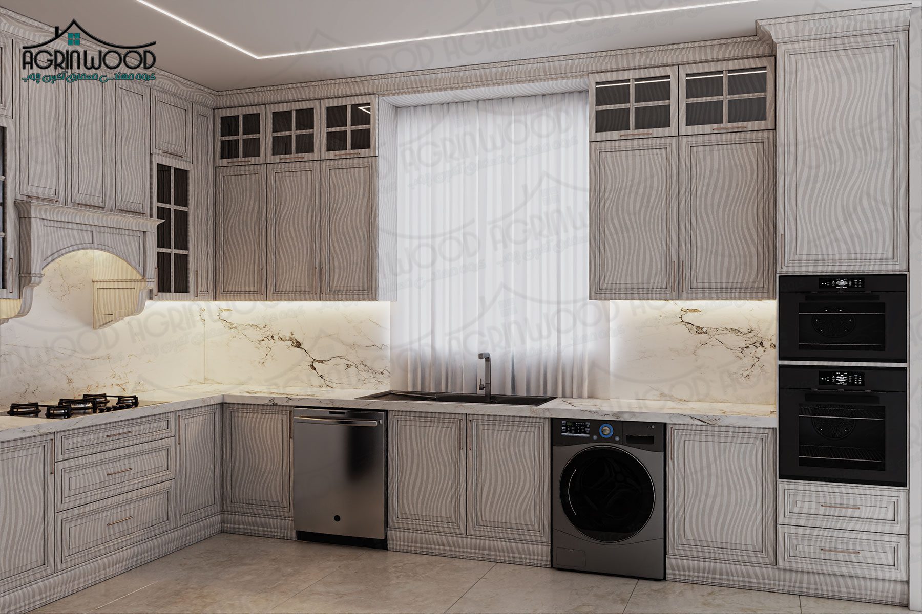 کابینت طرحدار چوبی