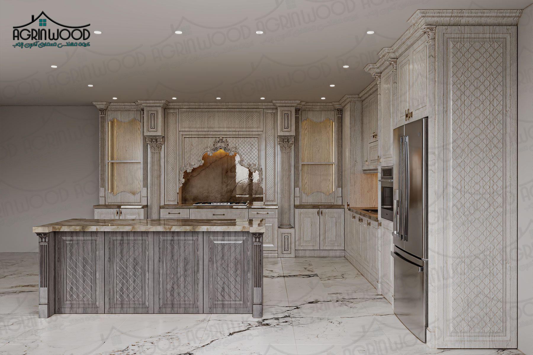 طراحی کابینت روکش چوب 2025