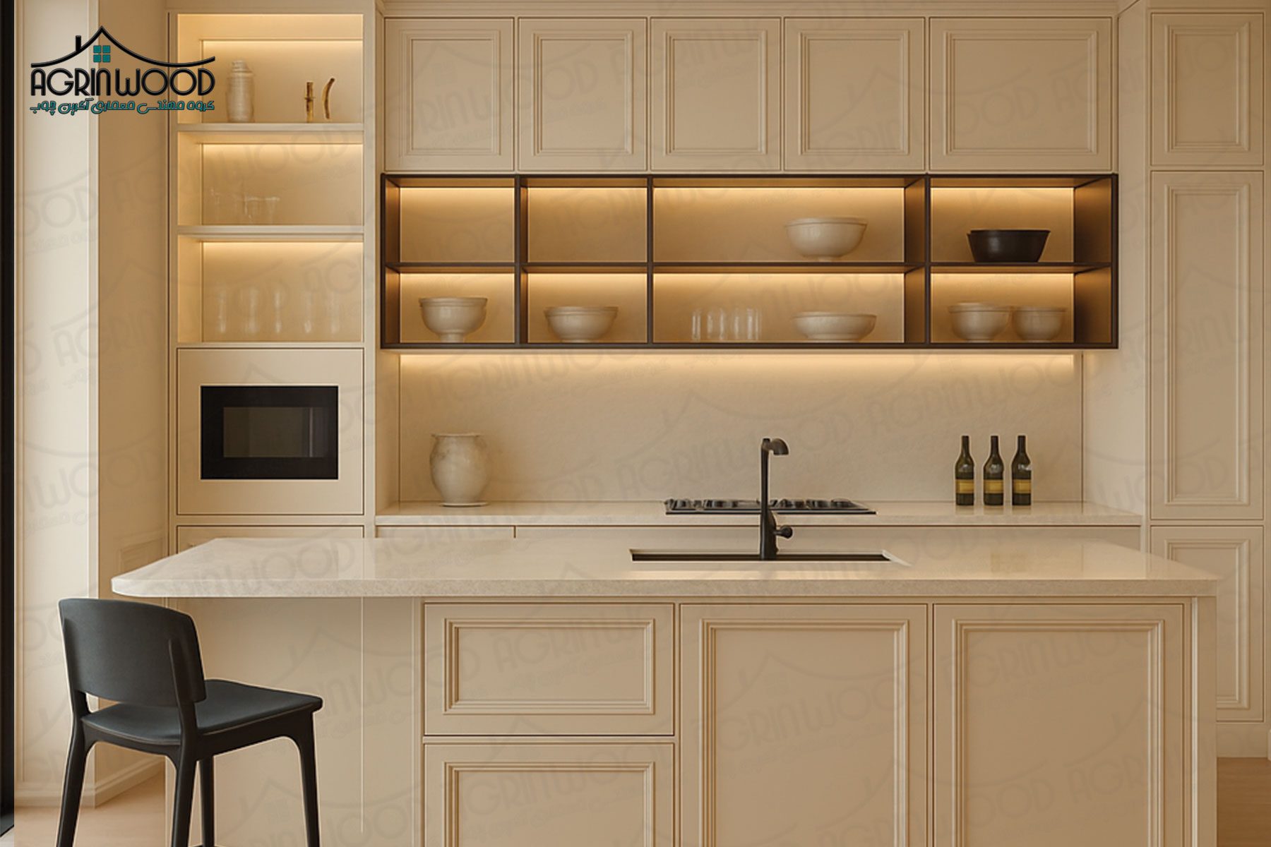 طرح کابینت کرم نئوکلاسیک