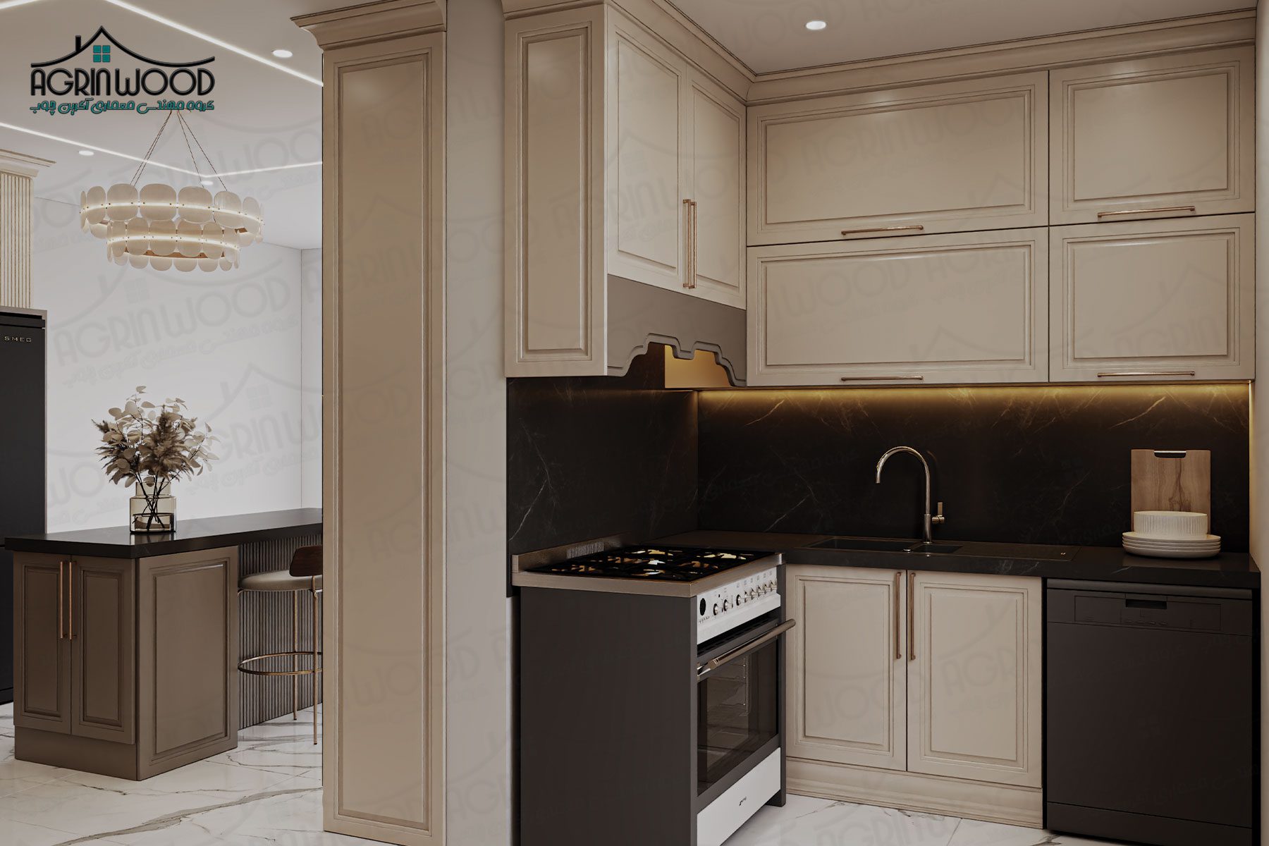 بهترین کابینت کرم نئوکلاسیک