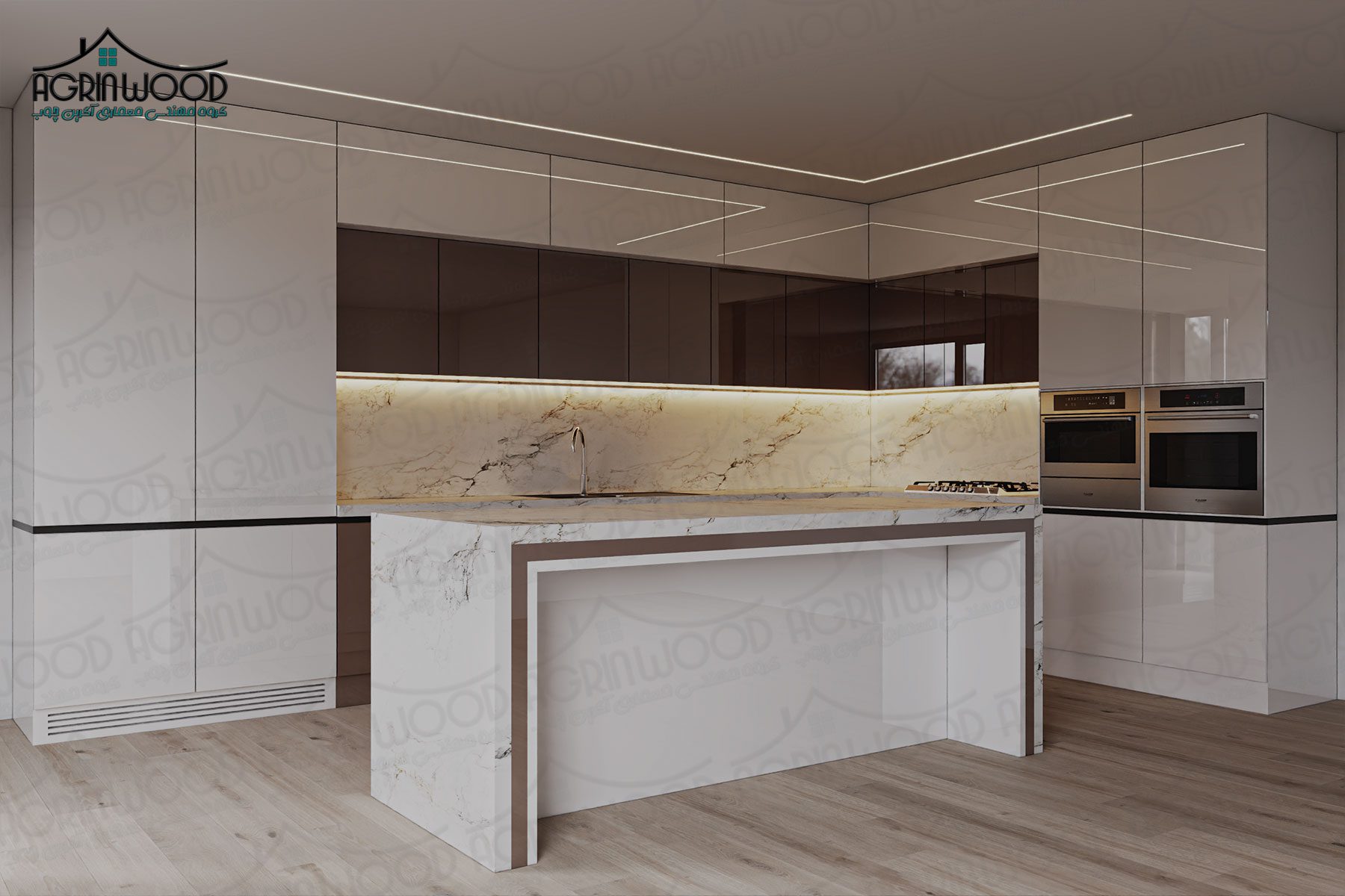 انواع کابینت کرم پلی گلاس