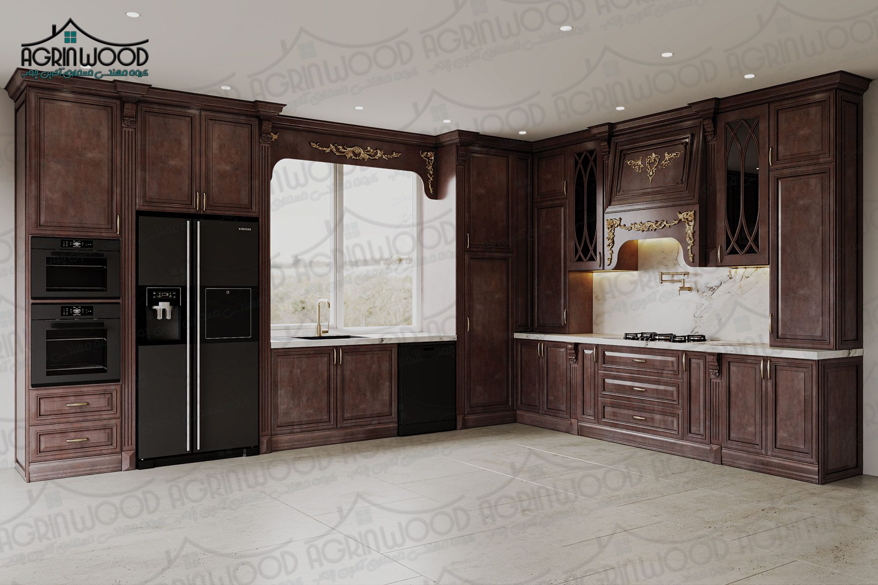 طراحی کابینت روکش چوب 2025