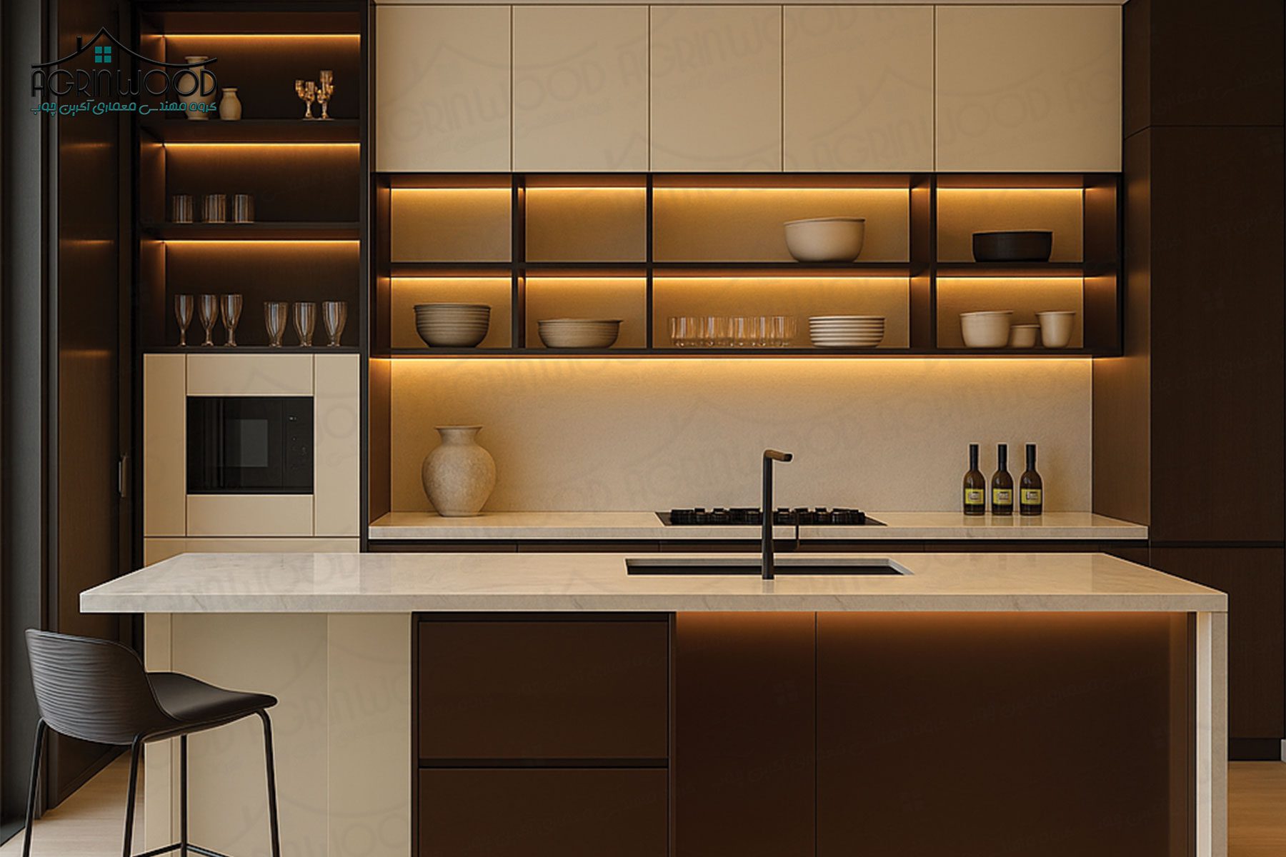 کابینت کرم مدرن جدید کابینت کرم مدرن جدید