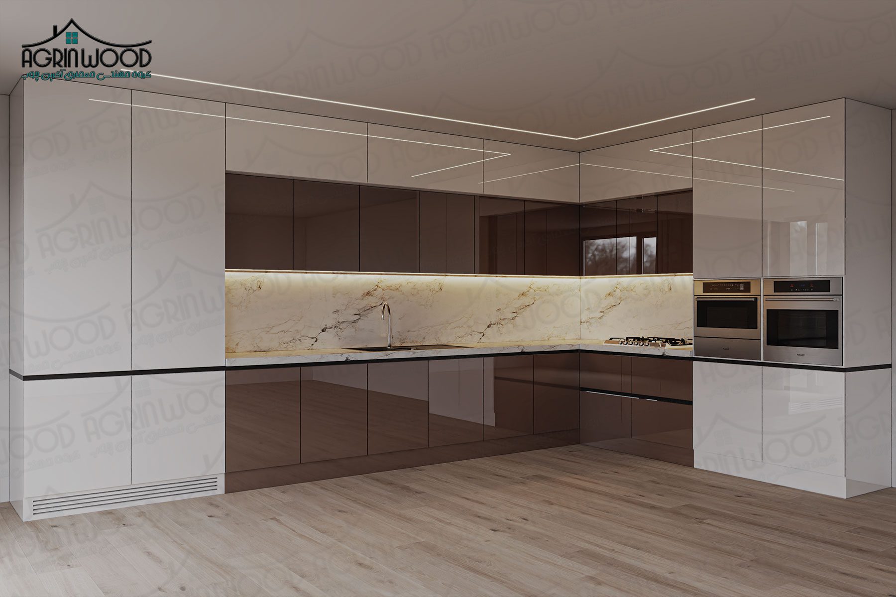 بهترین کابینت کرم پلی گلاس