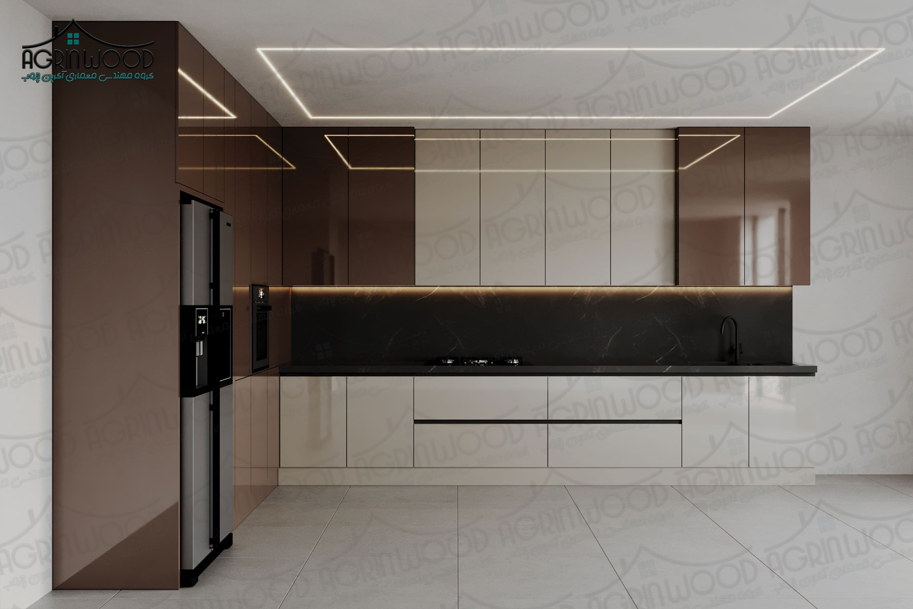 انواع کابینت کرم پلی گلاس