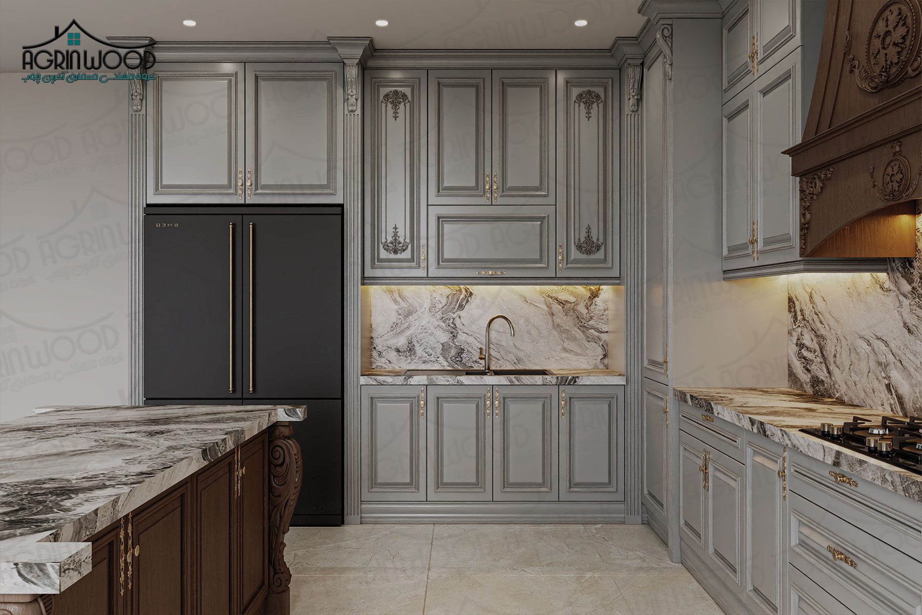 کابینت روکش وکیوم کلاسیک