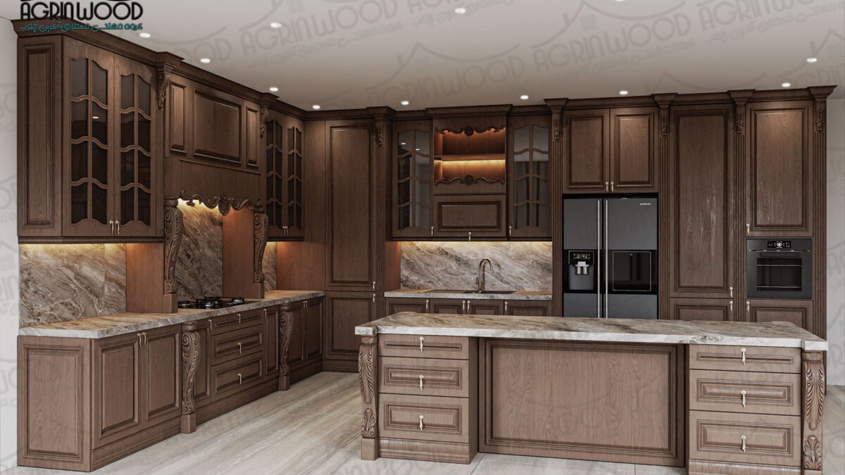 طراحی کابینت روکش چوب 2025