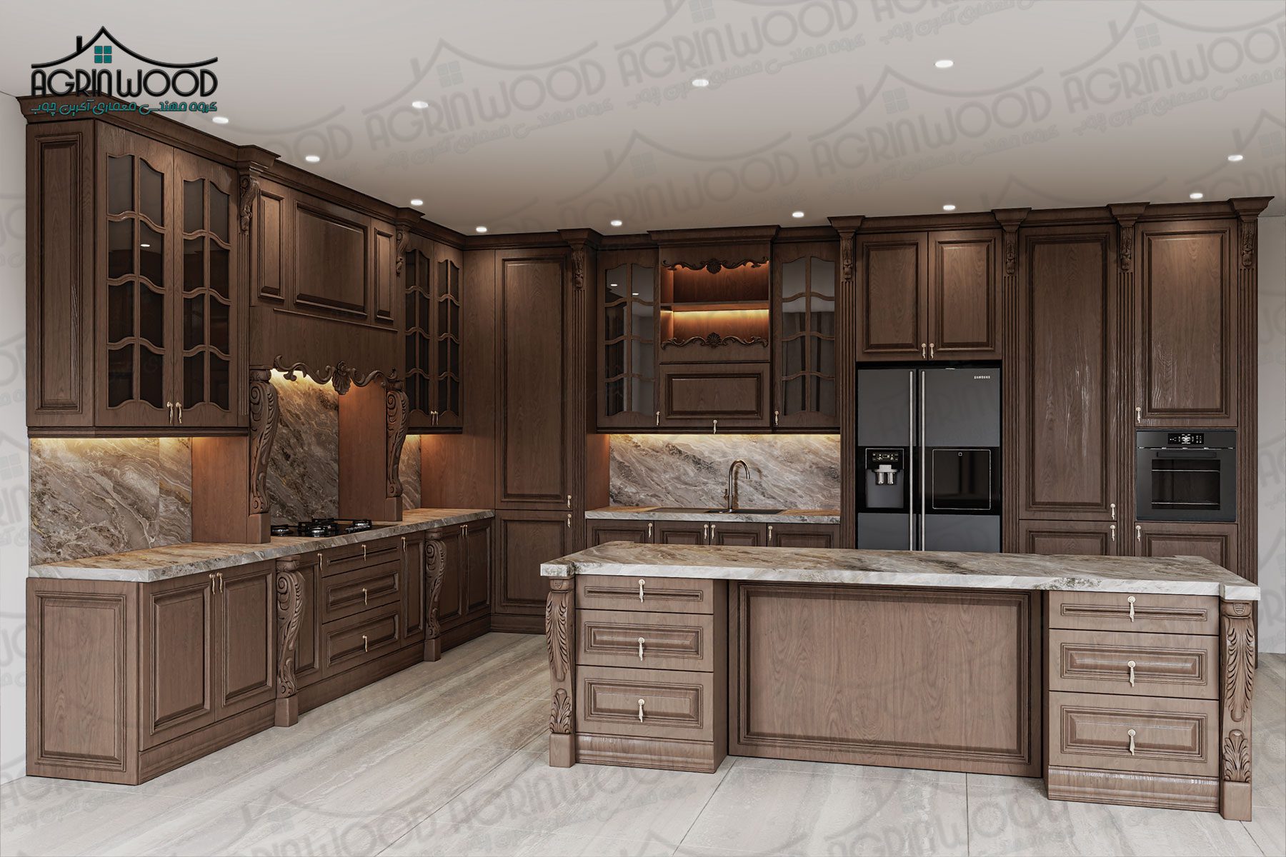 طراحی کابینت روکش چوب 2025