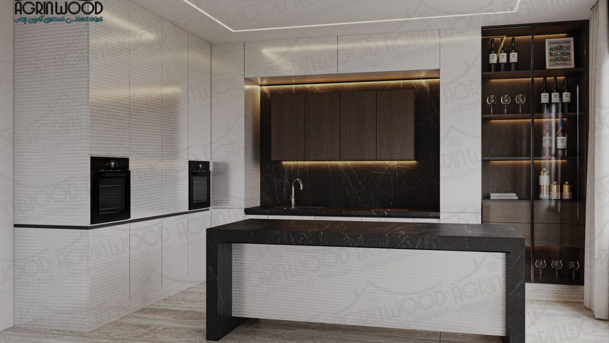 کابینت کرم قهوه ای مدرن