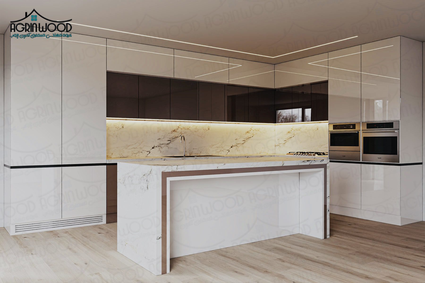 طرح کابینت کرم های گلاس