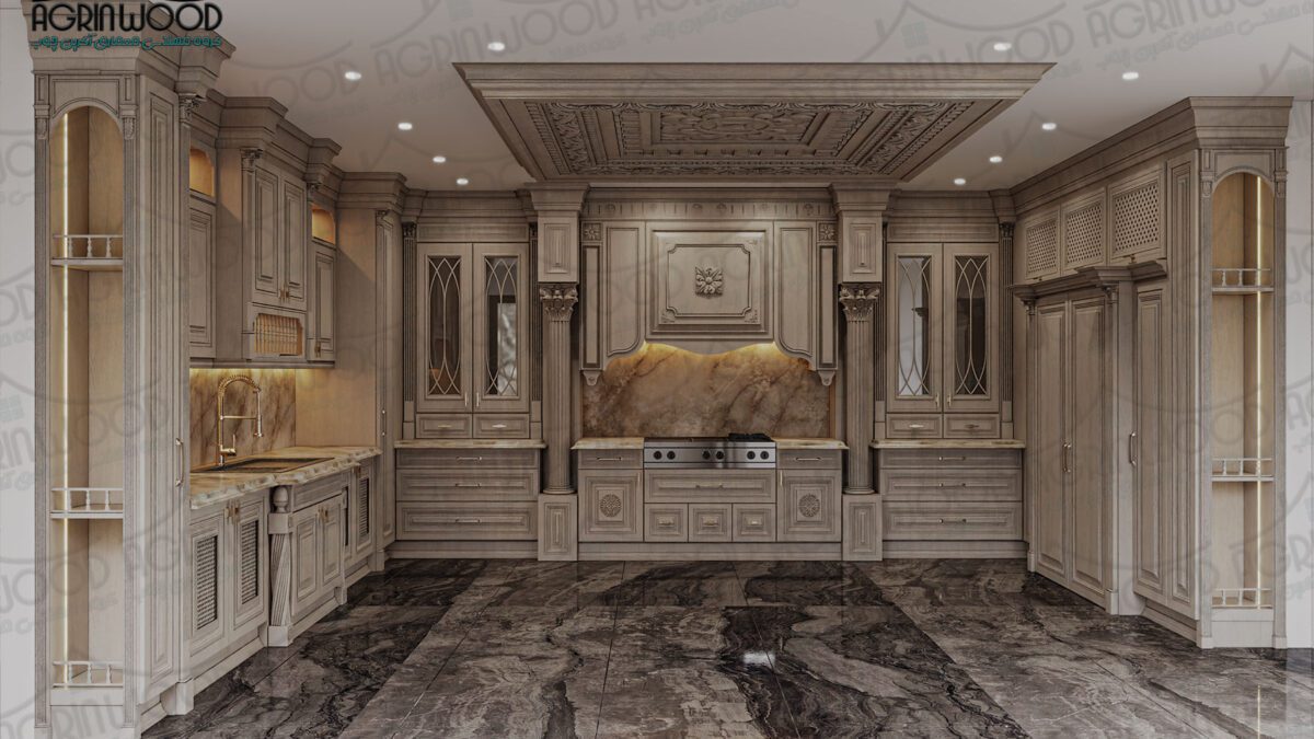 طرح کابینت کرم کلاسیک